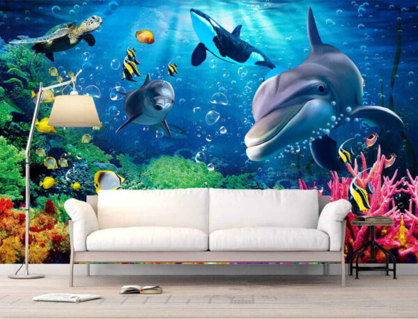 Groupe de poissons nageant dans l'eau Groupe de poissons nageant dans l'eau