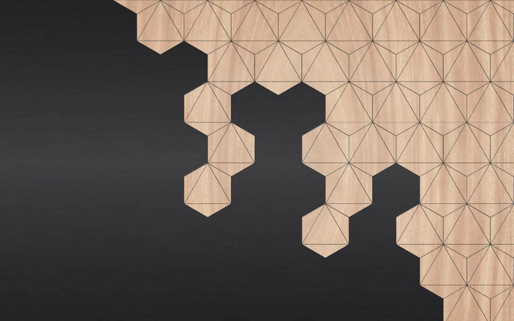 Bois et fond noir avec hexagones Bois et fond noir avec hexagones