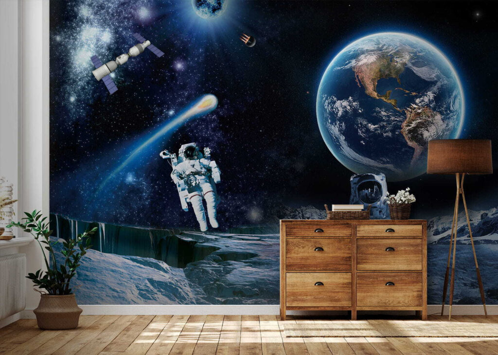 Astronauts on a moon