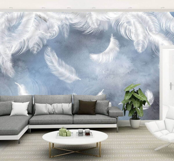 Plumes blanches sur fond bleu Plumes blanches sur fond bleu