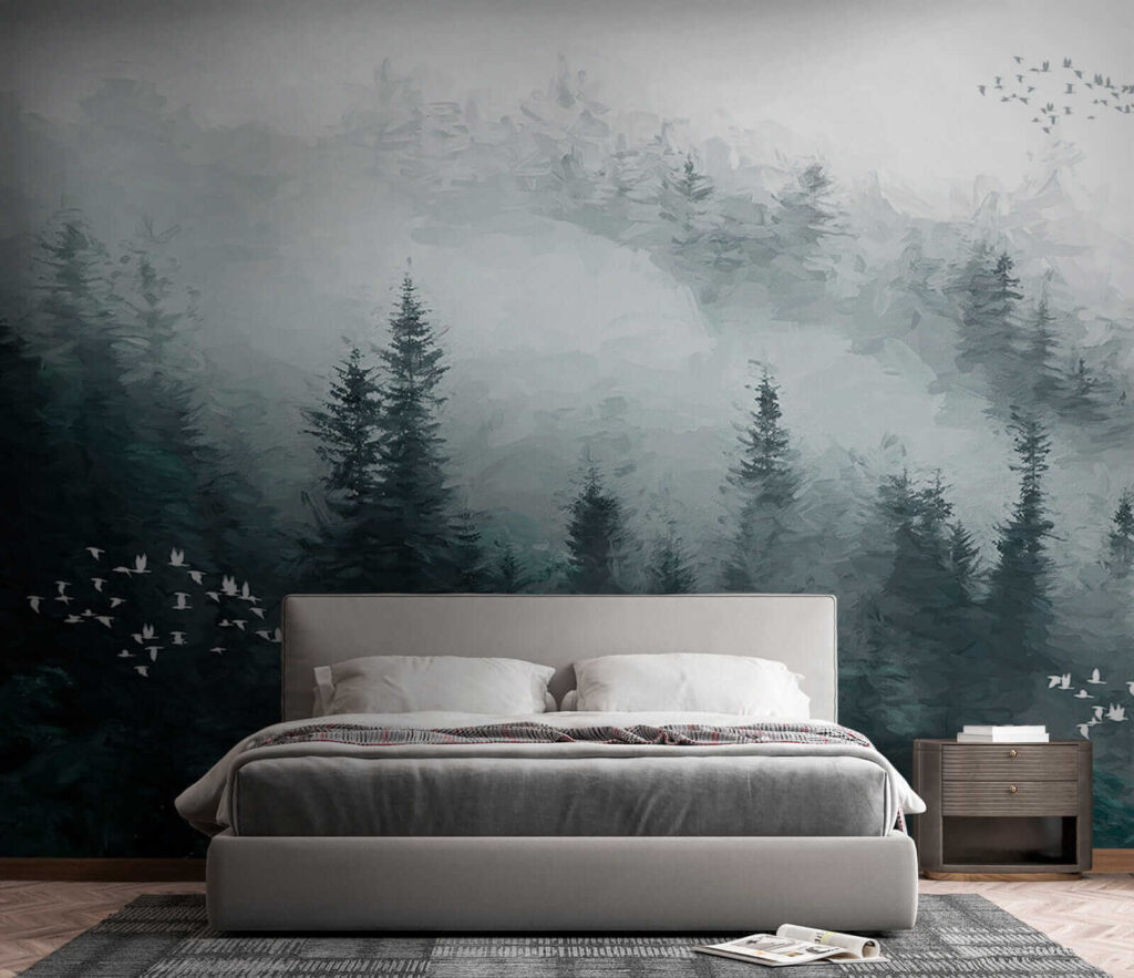 u23921pib4 1024x883 - Forêt brumeuse avec oiseaux en vol - tegory