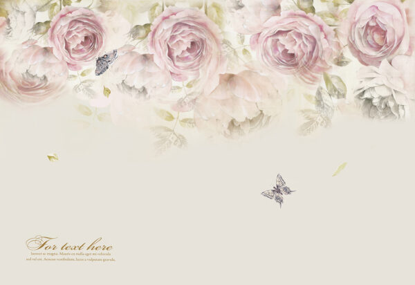 Roses roses et papillons Roses roses et papillons