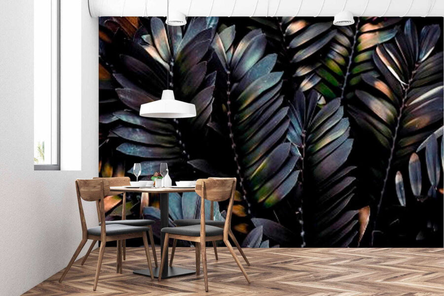 Groupe de feuilles noires