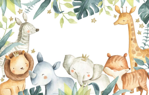 Cadre aquarelle d'animaux Cadre aquarelle d'animaux