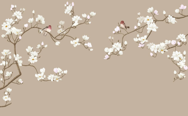 Couple d'oiseaux sur une branche d'arbre Couple d'oiseaux sur une branche d'arbre