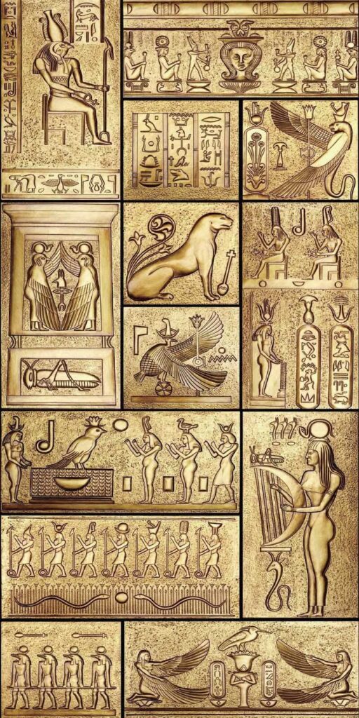 Collage de symboles égyptiens anciens Collage de symboles égyptiens anciens