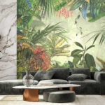 Papier peint Peinture d'une forêt tropicale