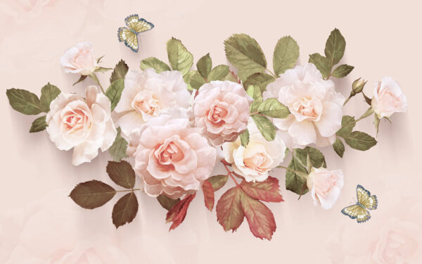 Roses délicates et papillons doux Roses délicates et papillons doux