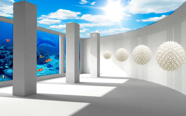 Salle avec colonnes, poissons et poissons u31923p 600x375 - Salle avec colonnes, poissons et poissons - tegory