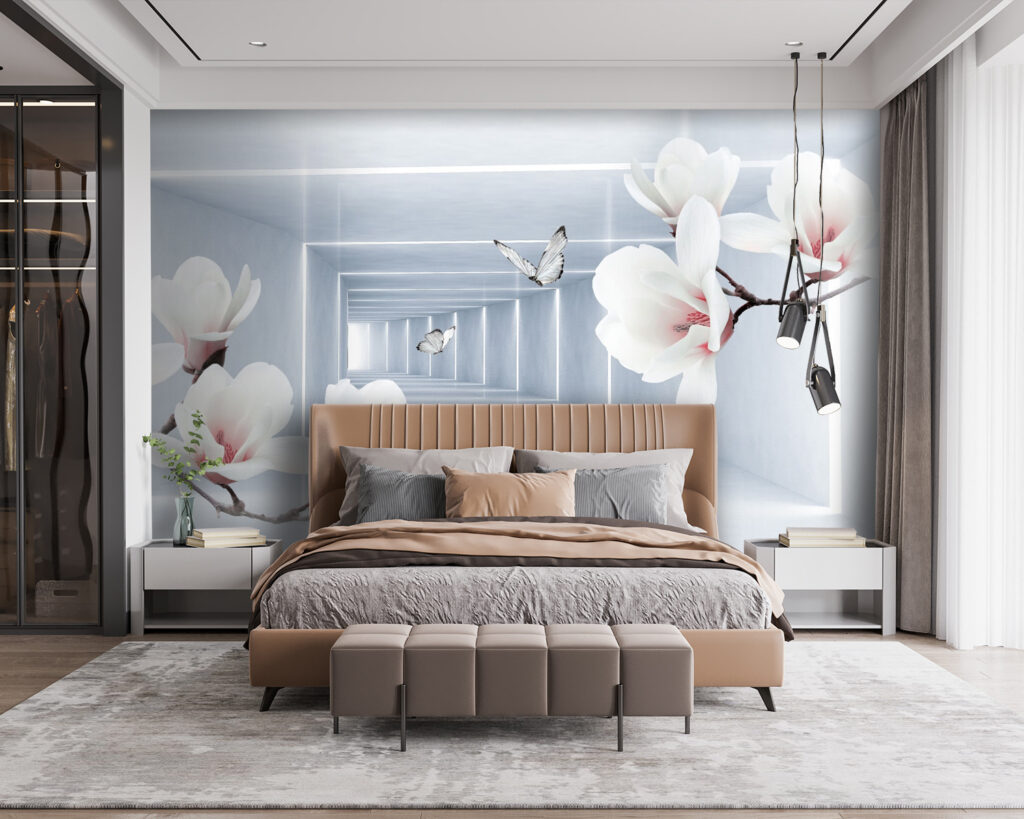 u35047pib115 1024x819 - Fleurs blanches et papillons dans une pièce - tegory