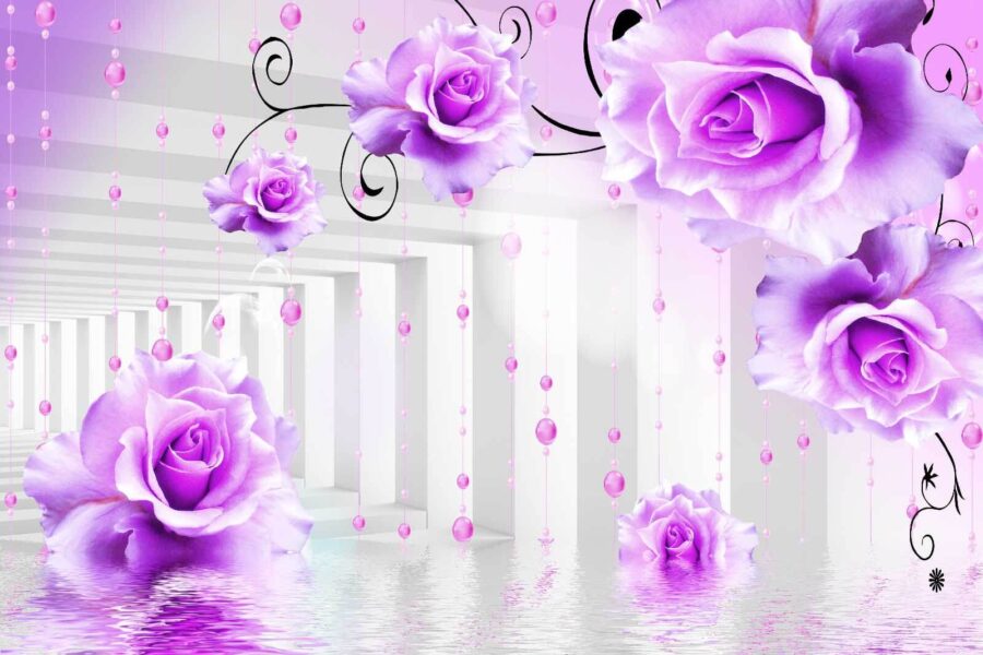 Roses violettes au plafond