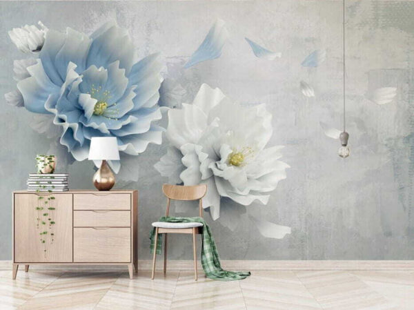 Fleurs blanches et bleues Fleurs blanches et bleues