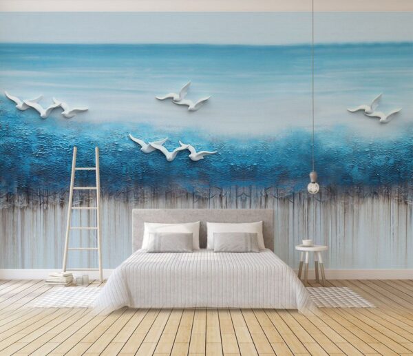 Peinture d'oiseaux volant au-dessus d'un océan bleu u35406pib1m 600x517 - Peinture d'oiseaux volant au-dessus d'un océan bleu - tegory