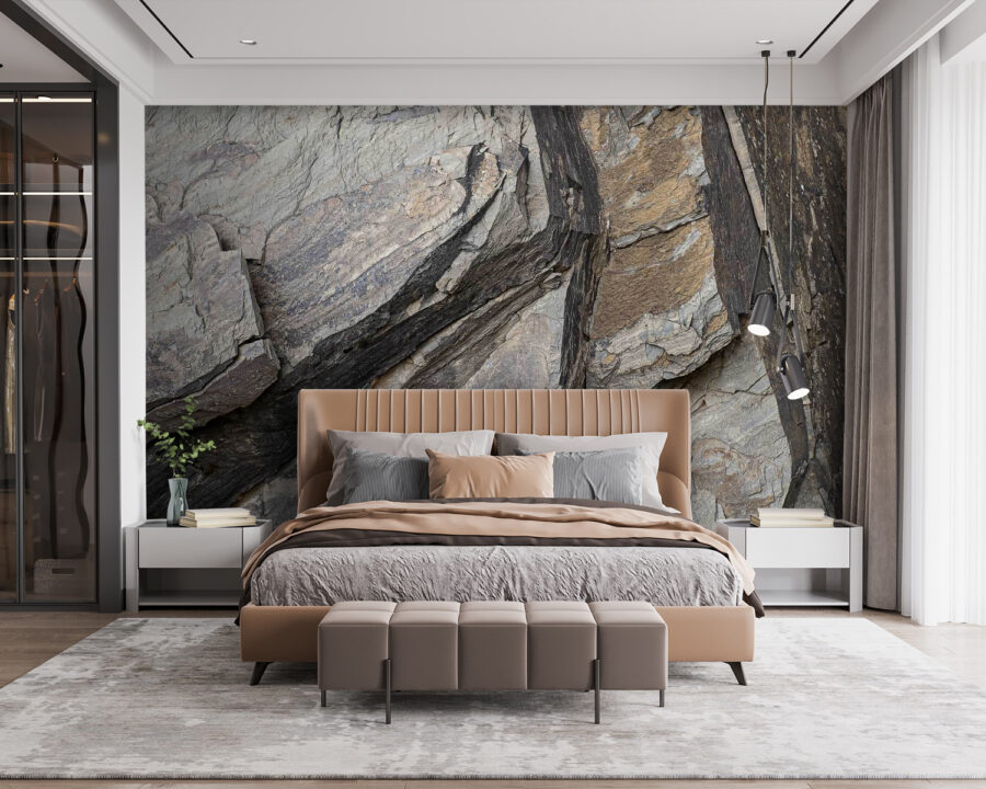Motifs naturels dans les formations rocheuses en couches