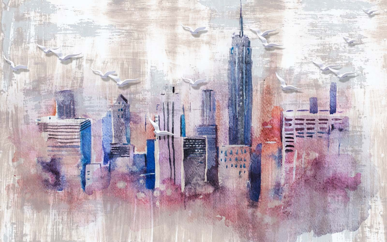 u35695p - Aquarelle d'une ville - tegory