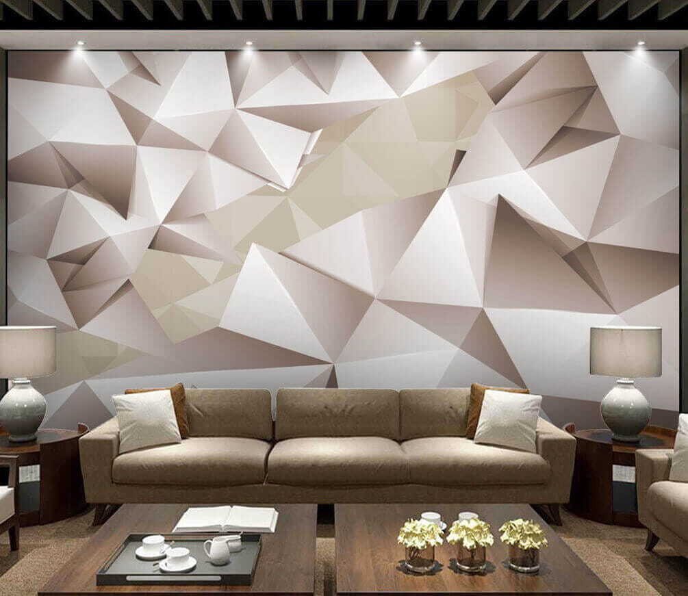 Motif polygonal blanc et gris u35958pig1m - Motif polygonal blanc et gris - tegory