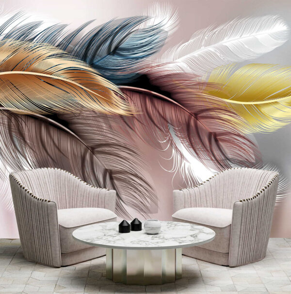 Groupe de plumes colorées Groupe de plumes colorées