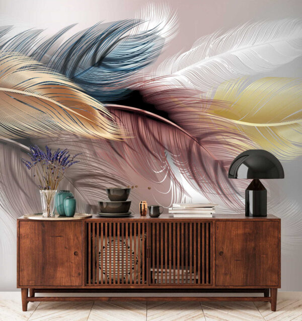Groupe de plumes colorées Groupe de plumes colorées