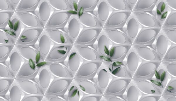 Mur blanc avec des feuilles vertes Mur blanc avec des feuilles vertes