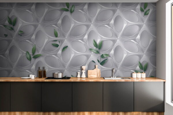 Mur blanc avec des feuilles vertes Mur blanc avec des feuilles vertes
