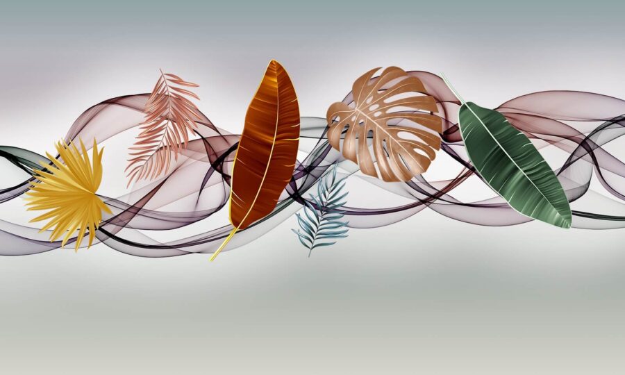 Groupe de feuilles et de vagues Groupe de feuilles et de vagues