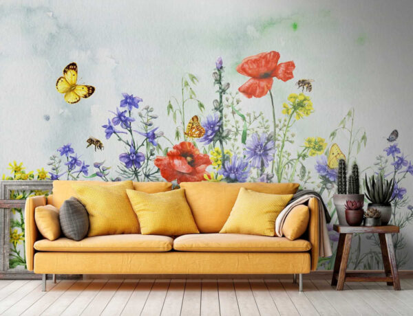 Peinture de fleurs et de papillons Peinture de fleurs et de papillons