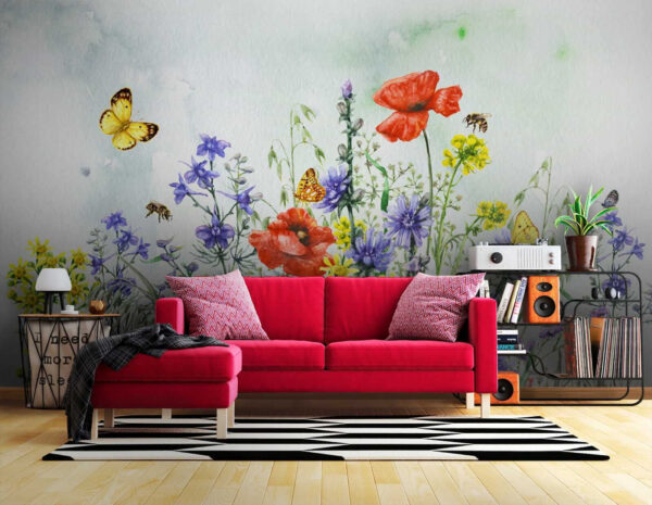 Peinture de fleurs et de papillons Peinture de fleurs et de papillons