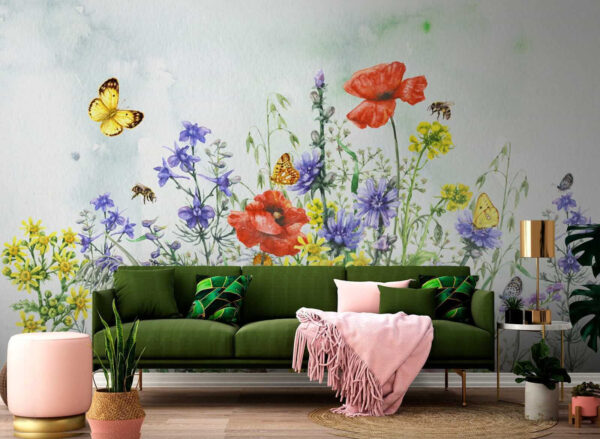 Peinture de fleurs et de papillons Peinture de fleurs et de papillons