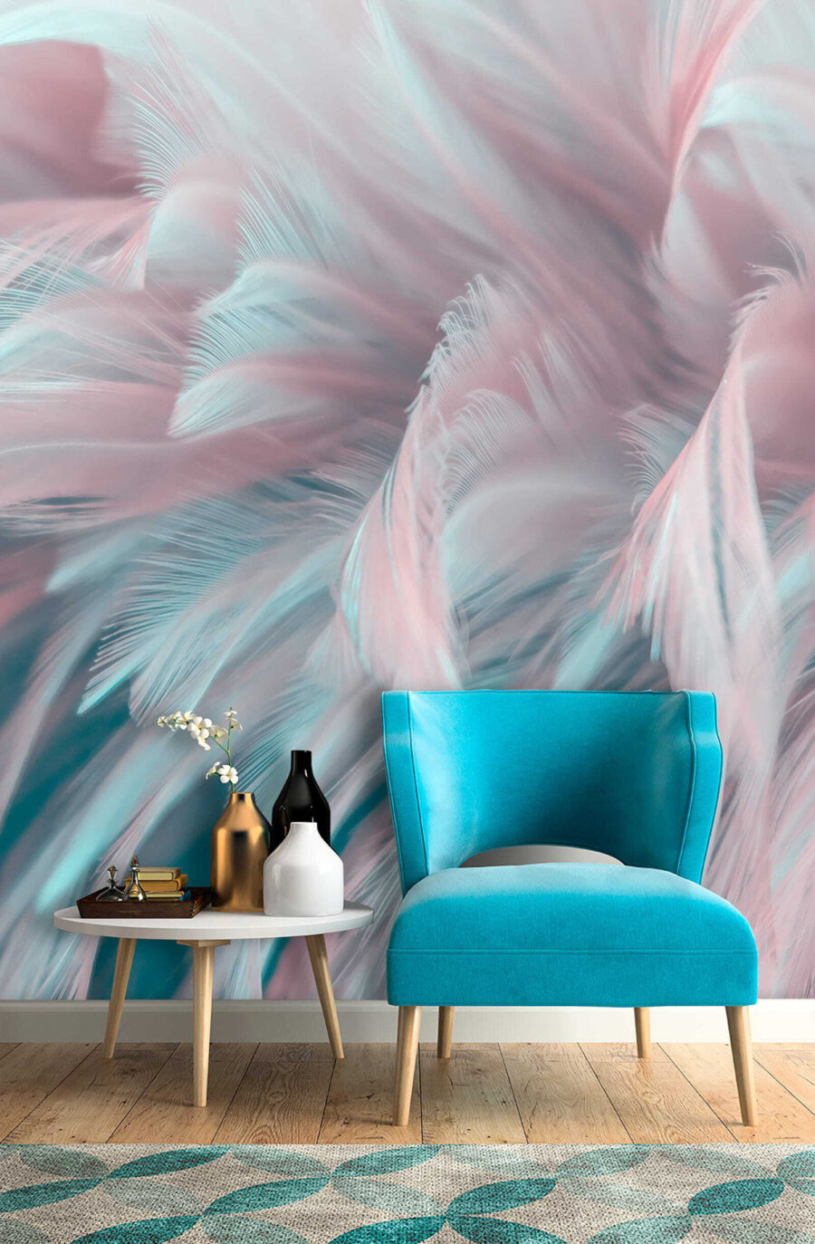 Plumes délicates aux couleurs douces.
