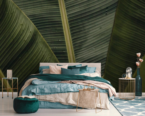 Feuilles vertes luxuriantes avec motifs texturés Feuilles vertes luxuriantes avec motifs texturés