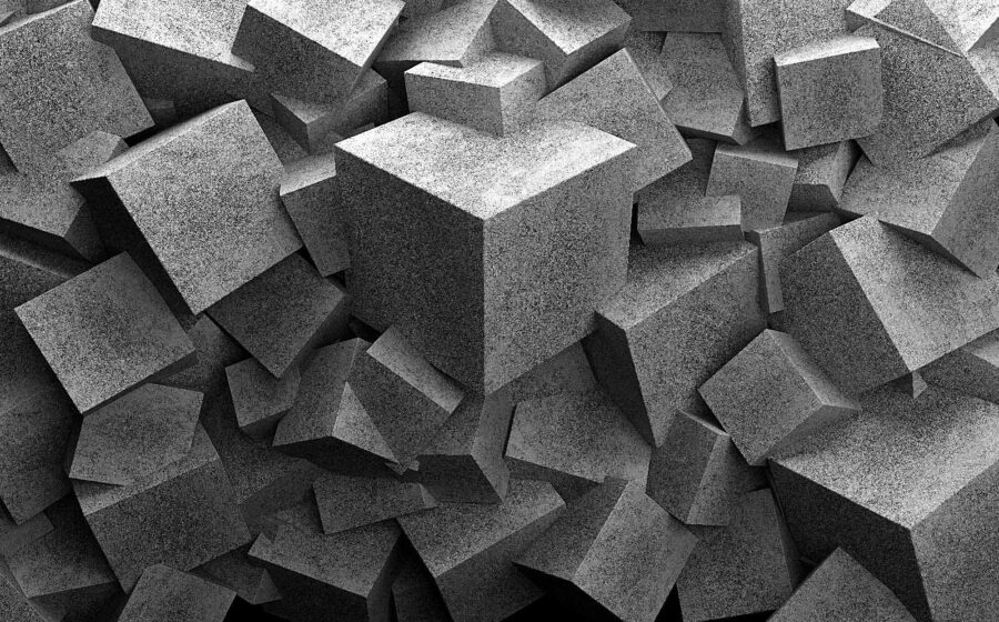 Tas de cubes gris