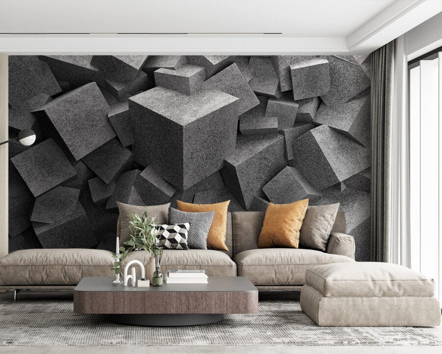 Tas de cubes gris