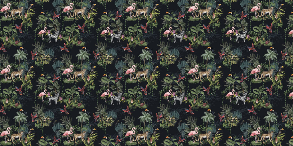 Motif de flamants roses et de zèbres Motif de flamants roses et de zèbres