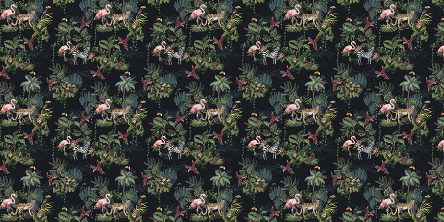 Motif de flamants roses et de zèbres Motif de flamants roses et de zèbres