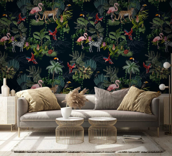 Motif de flamants roses et de zèbres Motif de flamants roses et de zèbres