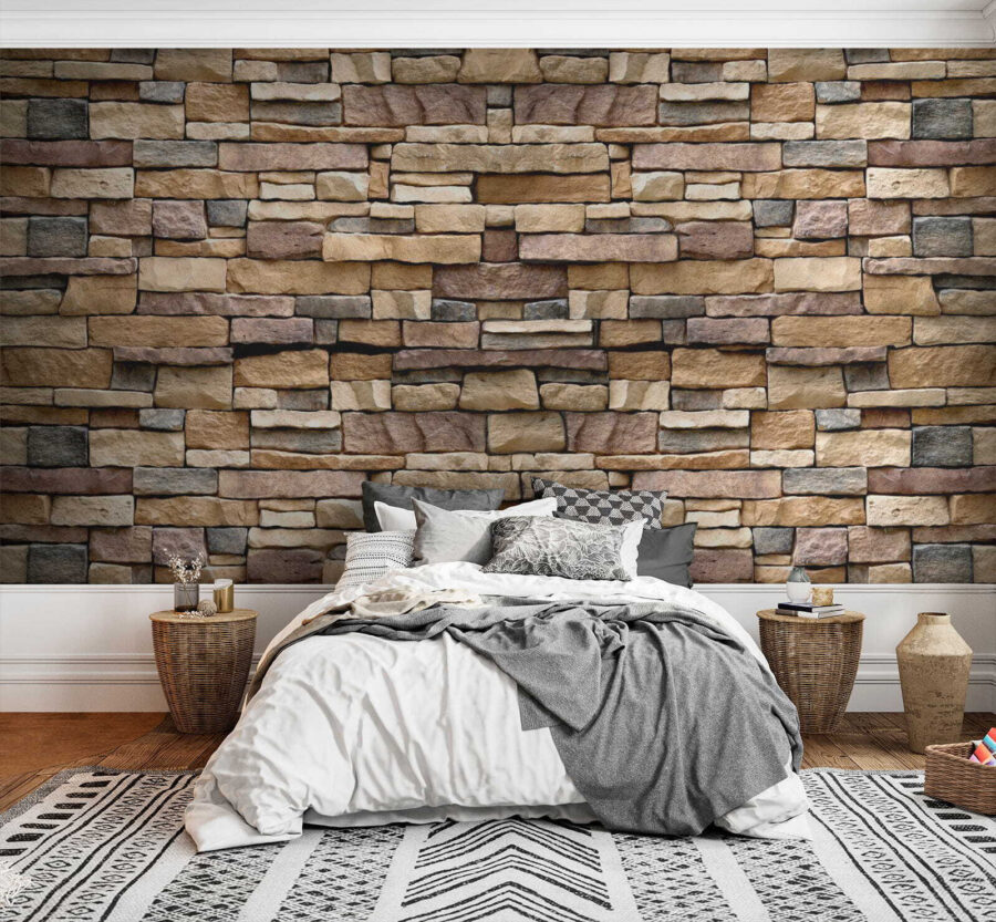Mur de pierres texturées en plusieurs couches. Mur de pierres texturées en plusieurs couches.