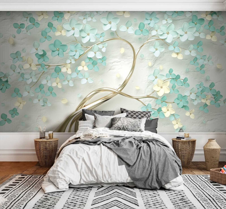 Arbre avec fleurs et feuilles Arbre avec fleurs et feuilles