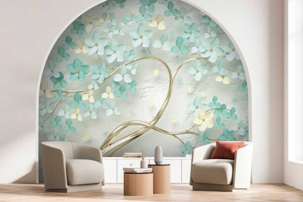 Arbre avec fleurs et feuilles Arbre avec fleurs et feuilles