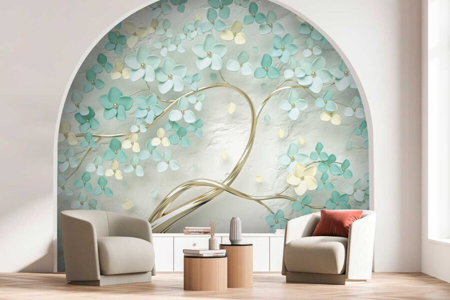 Arbre avec fleurs et feuilles Arbre avec fleurs et feuilles