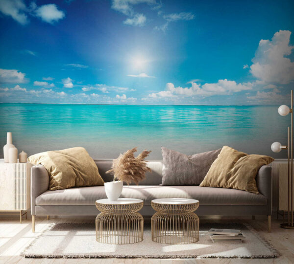 Ciel bleu avec nuages et plage de sable Ciel bleu avec nuages et plage de sable