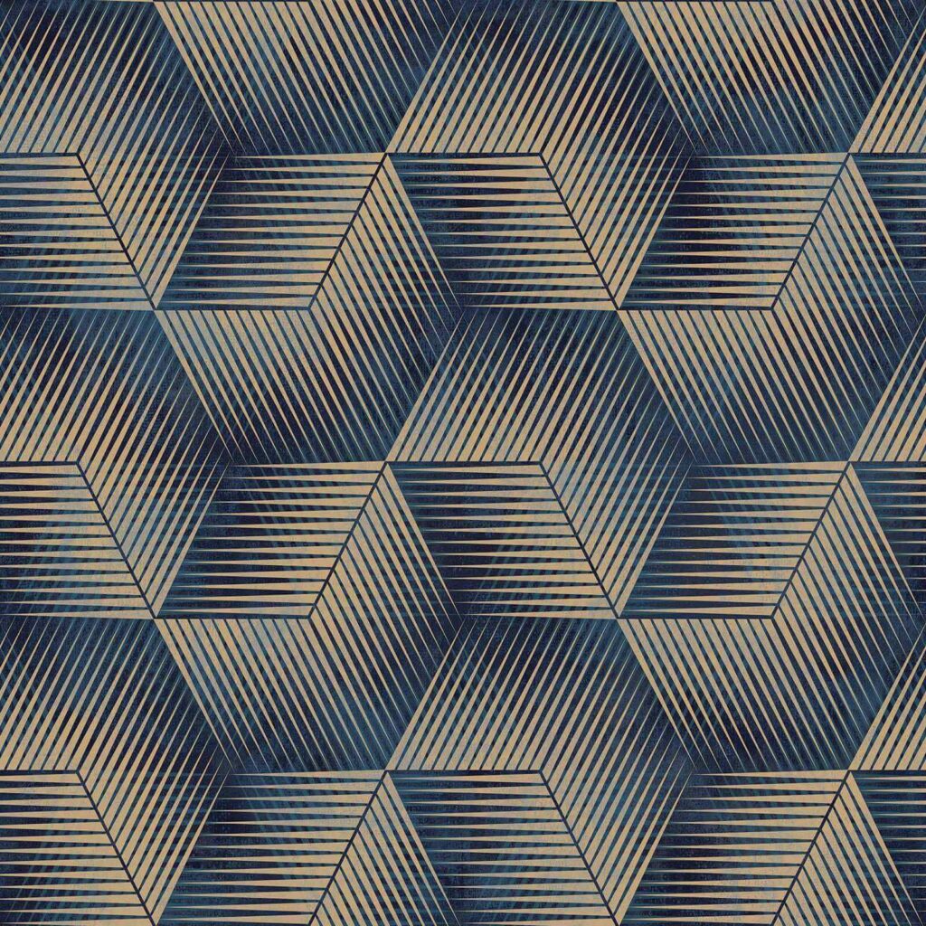 Motif de cubes bleus et havanes Motif de cubes bleus et havanes
