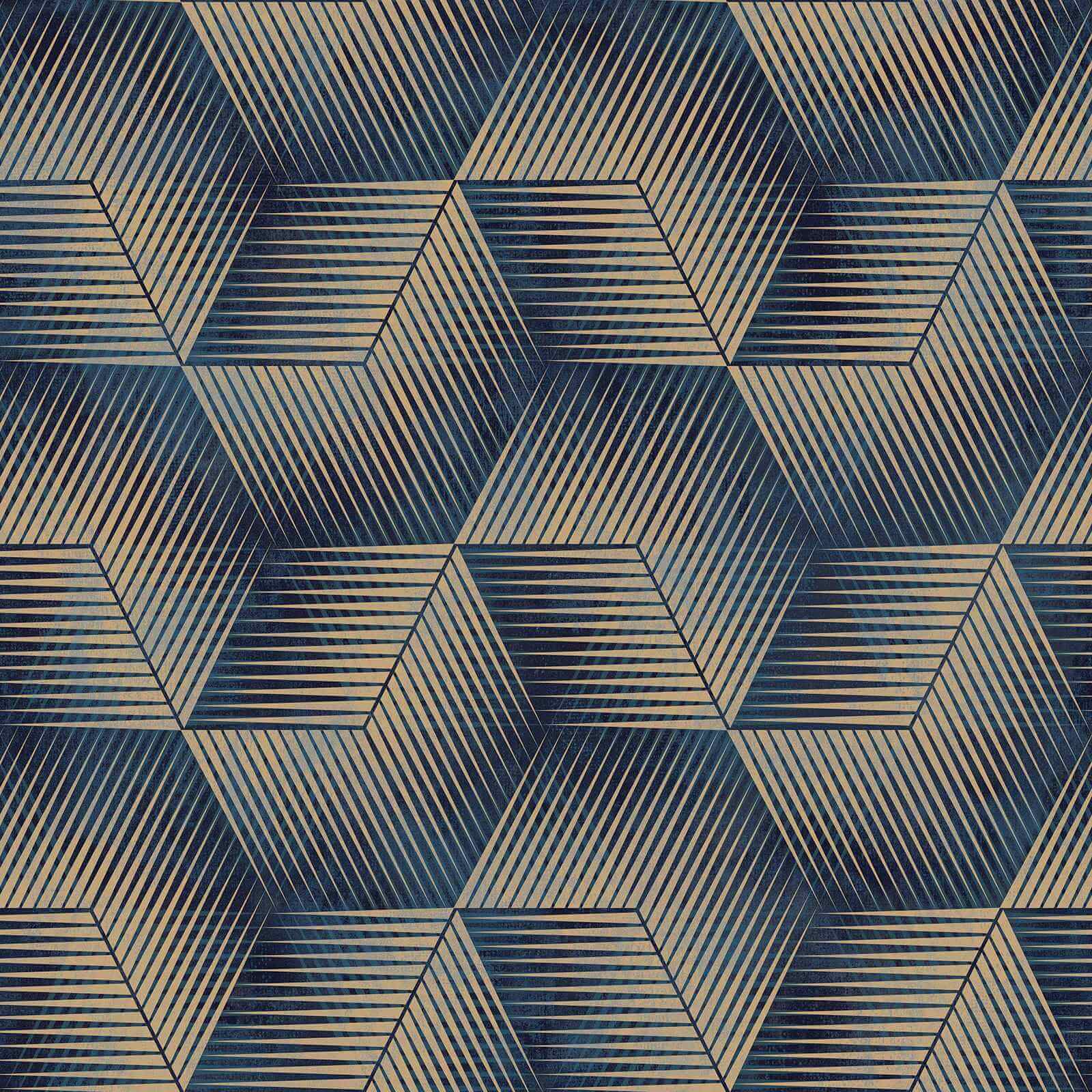 u52845p - Motif de cubes bleus et havanes - tegory