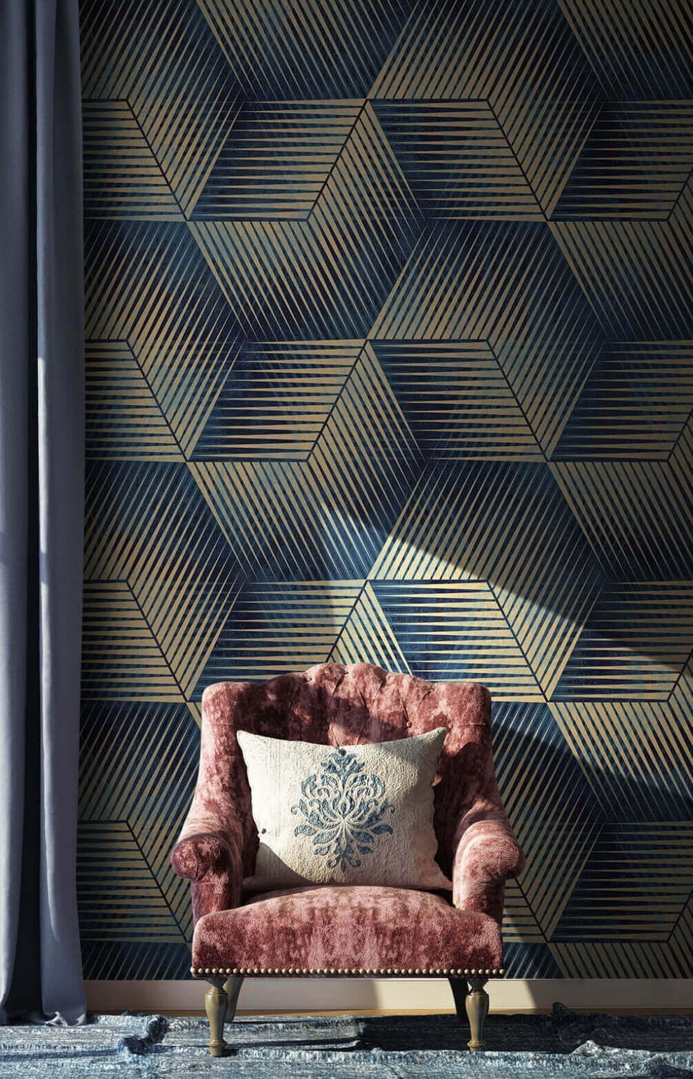 u52845pih1m - Motif de cubes bleus et havanes - tegory