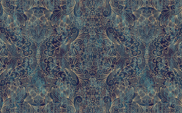 Intricate blue symmetrical floral design Intricate blue symmetrical floral design