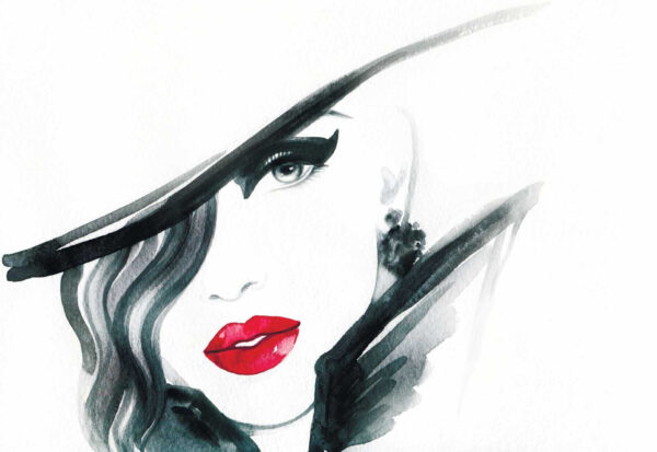 Femme aux lèvres rouges et au chapeau noir Femme aux lèvres rouges et au chapeau noir