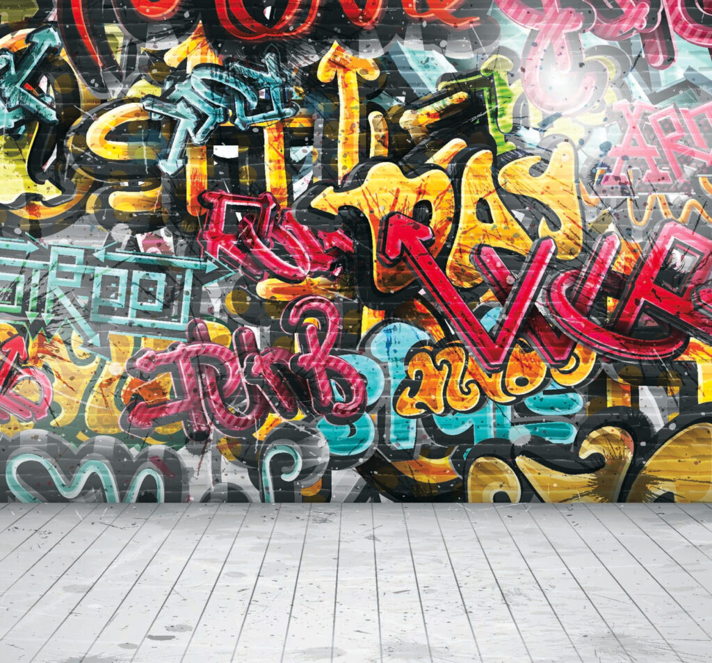 Mur couvert de graffitis Mur couvert de graffitis