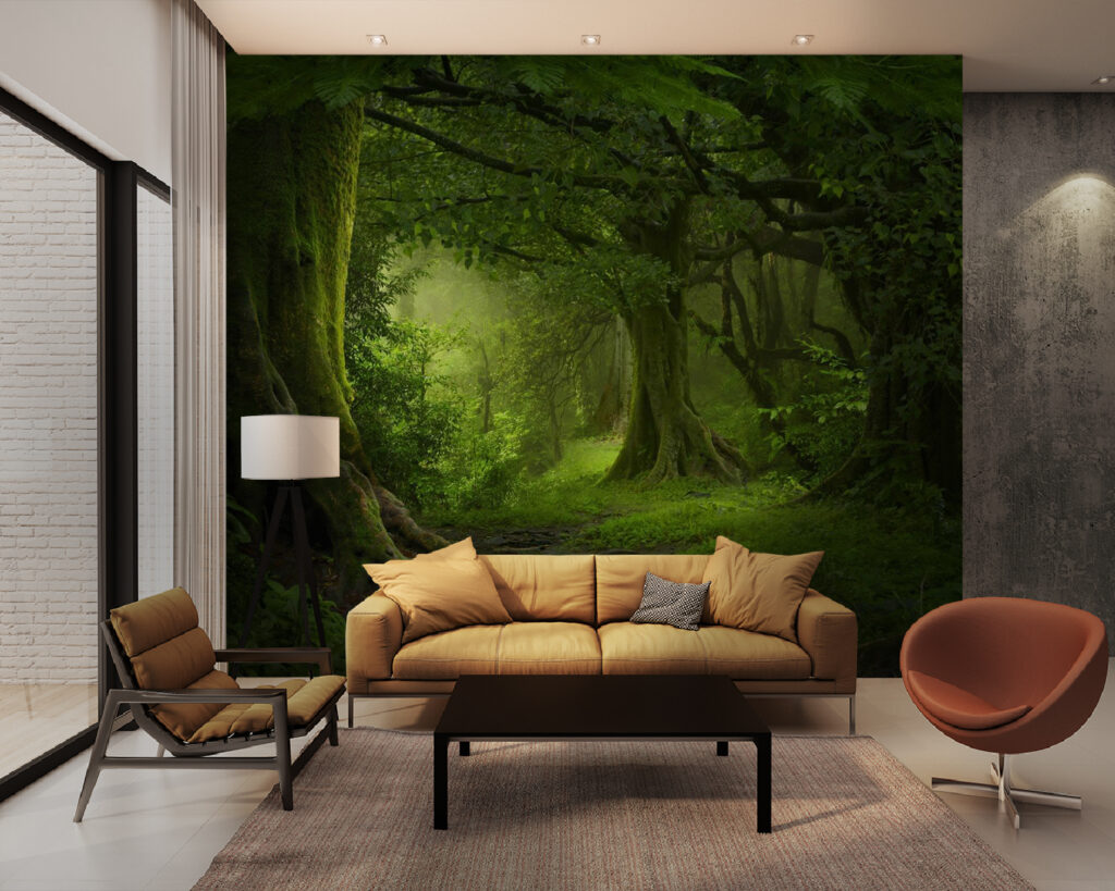 Forest with trees and plants Forest with trees and plants