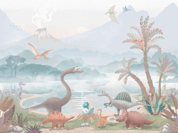 u60040v2p 600x450 - Un groupe de dinosaures près d'un lac - tegory