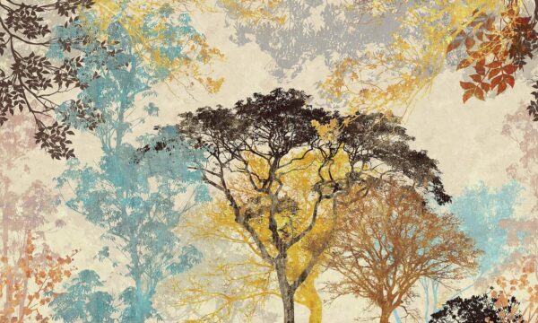 Groupe d'arbres de couleurs différentes Groupe d'arbres de couleurs différentes