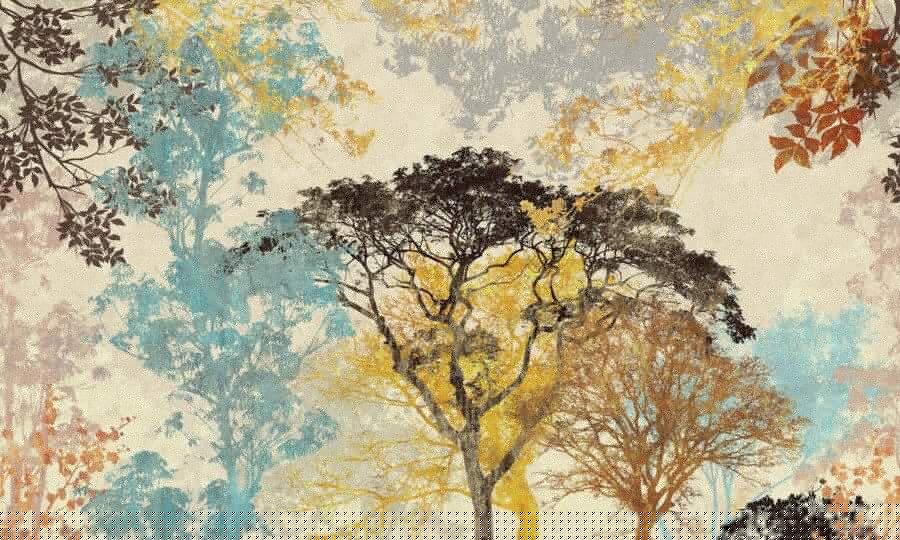 Groupe d'arbres de couleurs différentes